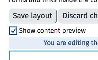 "Show Content Preview" option checked